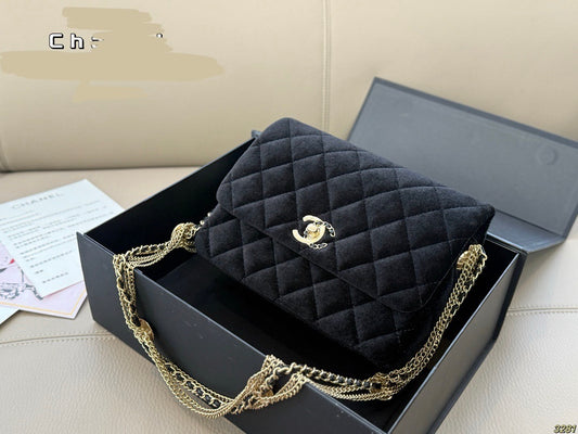 Cha*el Velvet Texture Bag ( 6 Colours )