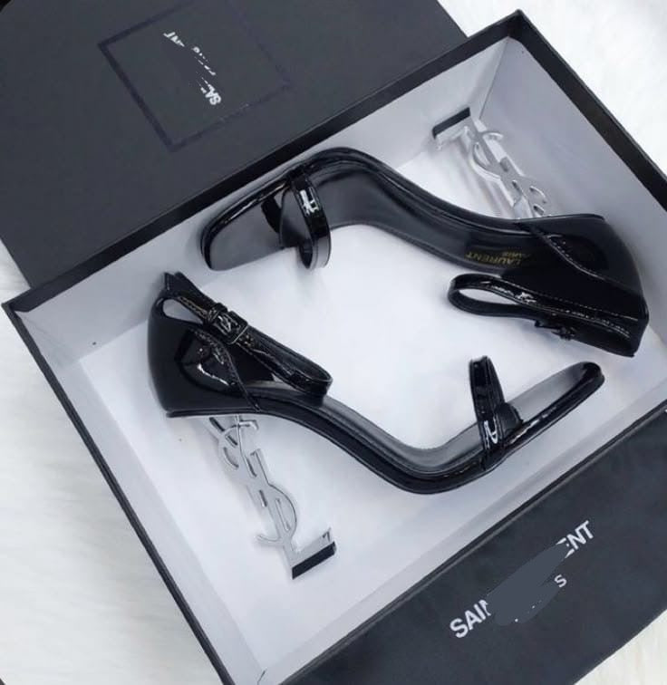 YSL Brand Heel ( Silver )