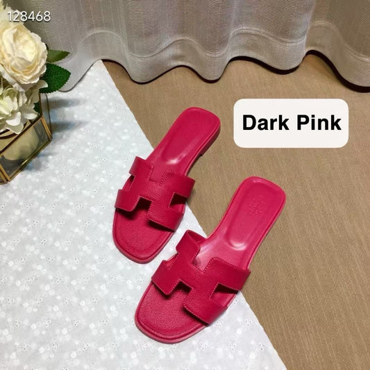 H*rmes Slipper in Dark Pink