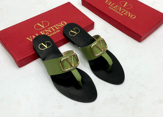 Vale*tino Brand Slipper ( Green )