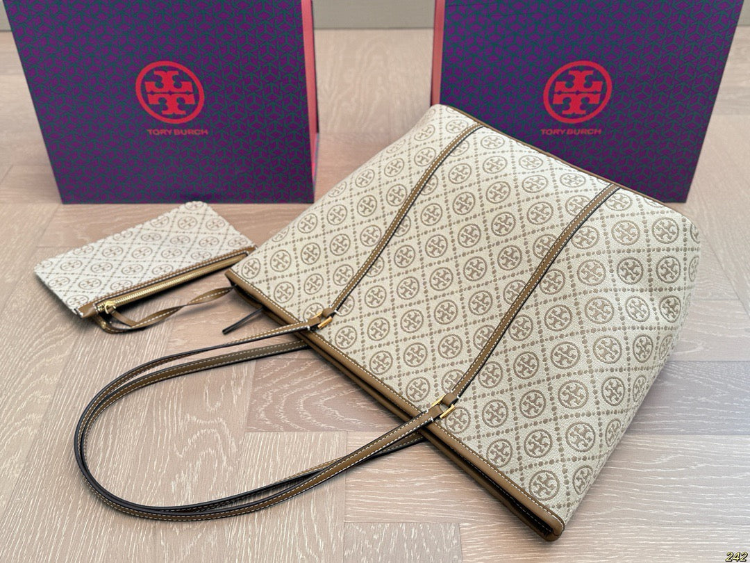 T Burch Tote Bag ( 2 Sizes & 3 Shades )