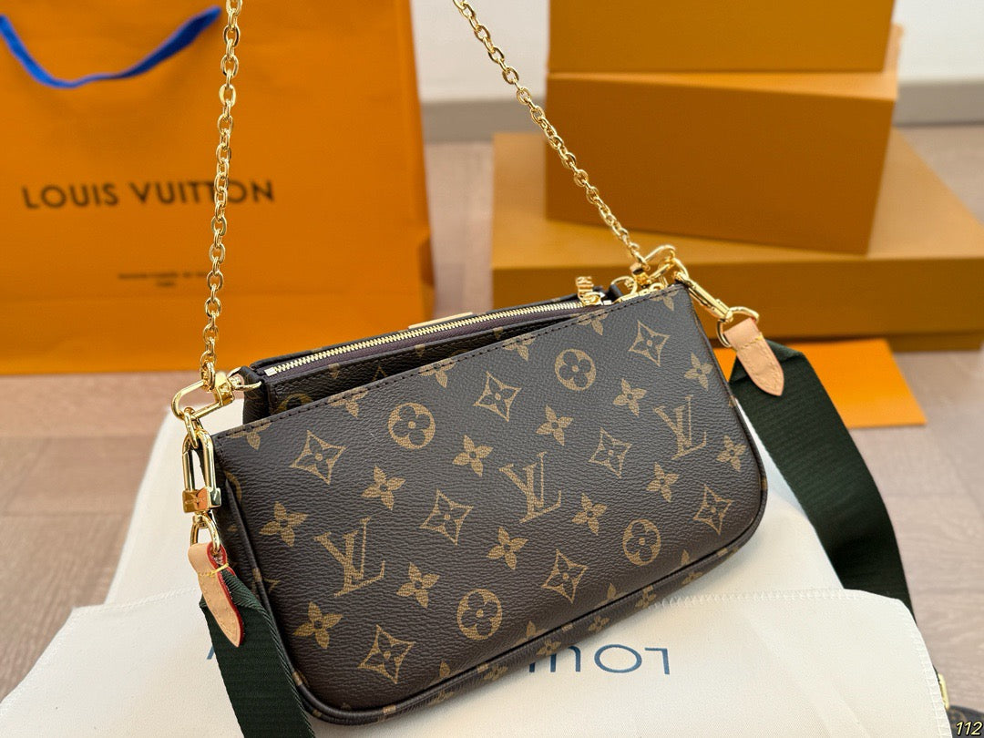 Lv Pochette Bag ( Green Belt )