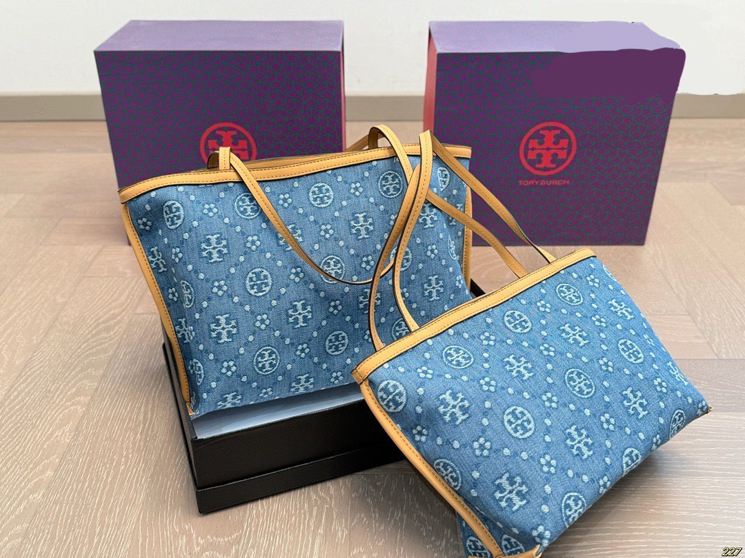 T Burch Tote Bag ( 2 Sizes & 4 Shades )