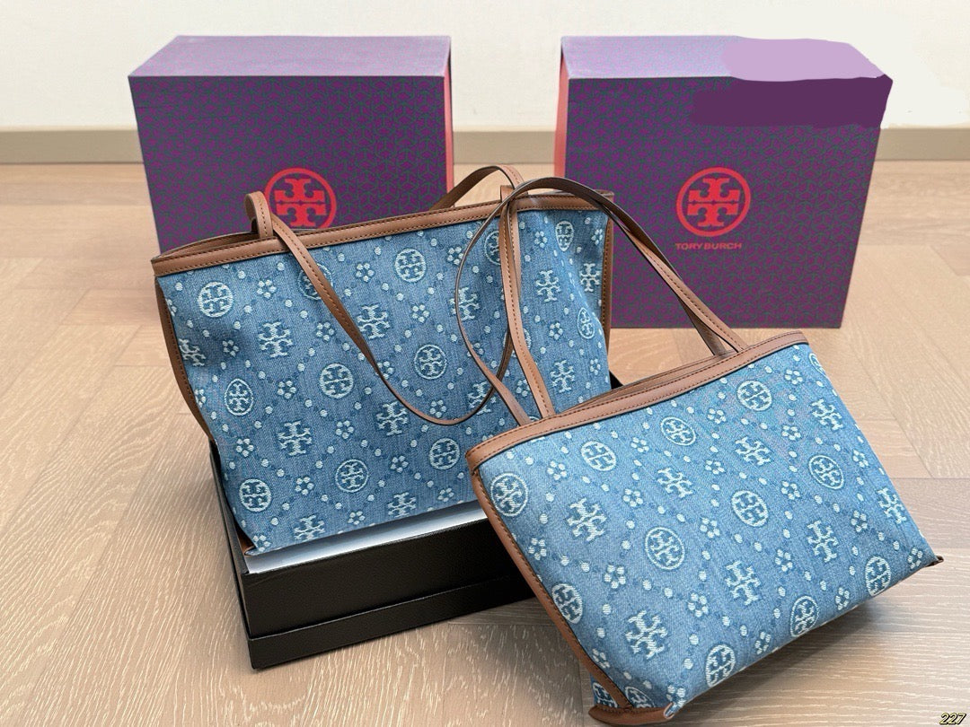 T Burch Tote Bag ( 2 Sizes & 4 Shades )