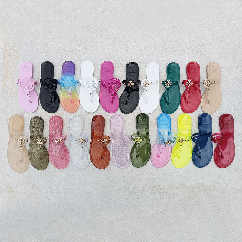 T Burch Famous Jelly Slippers ( Multi Colours )