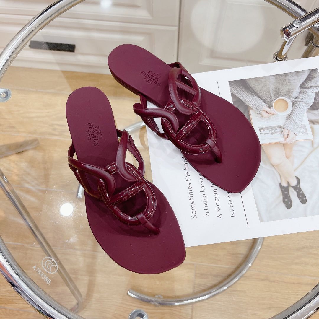 H*rmes Famous Slipper ( Maroon )