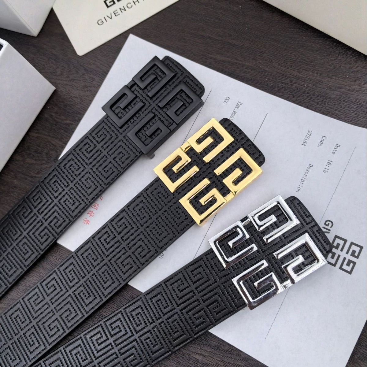 Giv*nchy Belt ( 3 Buckle Shades )