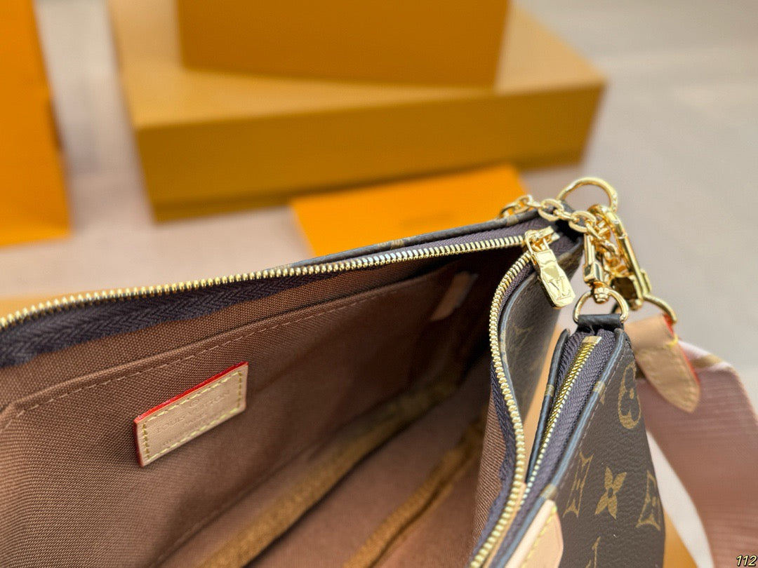 Lv Pochette Bag ( Pink Belt )