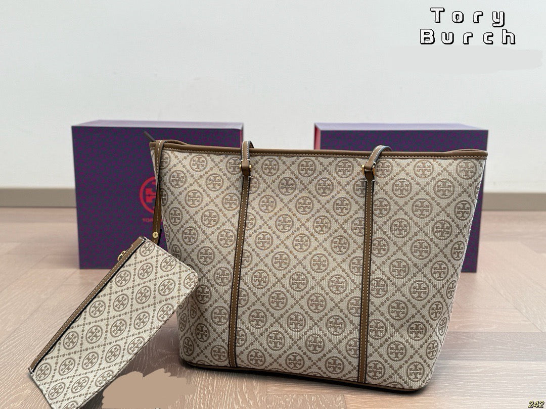 T Burch Tote Bag ( 2 Sizes & 3 Shades )
