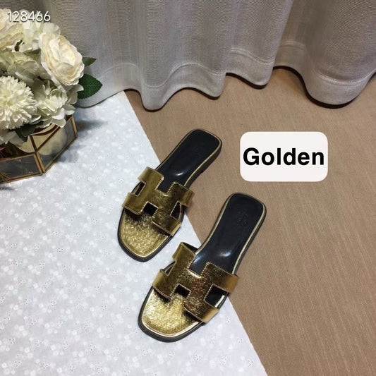H*rmes Slipper In Golden