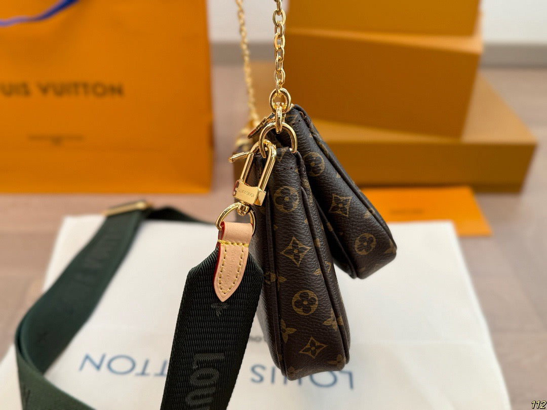 Lv Pochette Bag ( Green Belt )