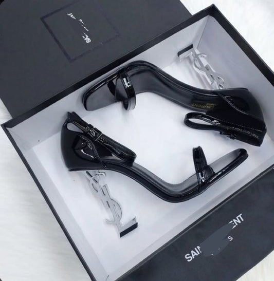 YSL Brand Heel ( Silver )